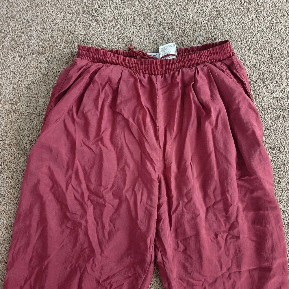 VTG Nike Team Sports Vintage 90s‎ Nylon Track Pants Burgundy Maroon Mens Large L